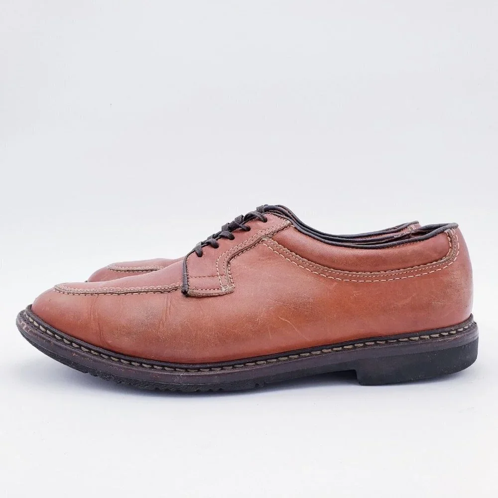 Allen‎ Edmonds Wilbert Comfort Oxford Brown Leather Split Toe Shoes Mens 10.5